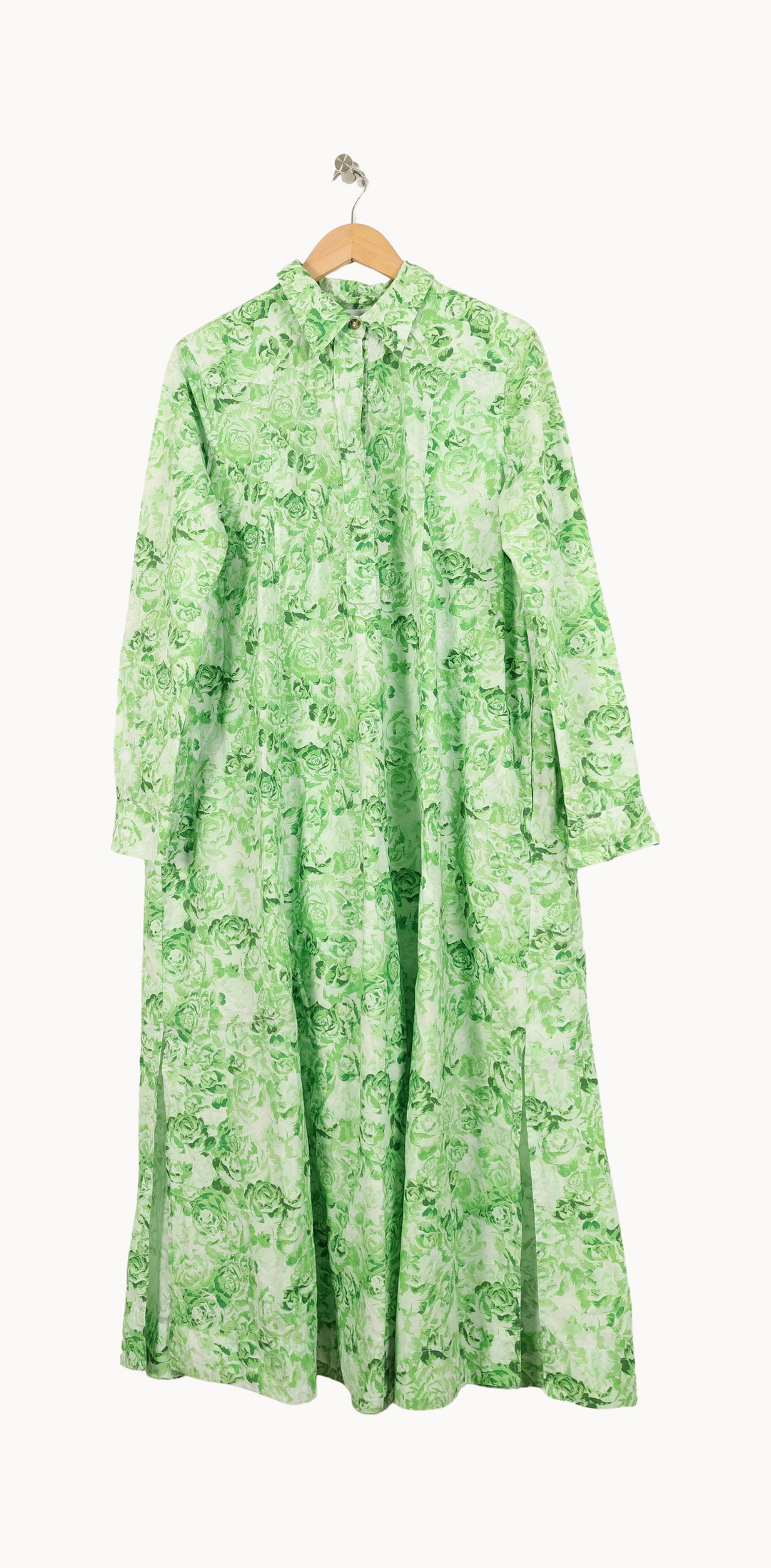 Robe Chemisier Longue Verte - Taille L/40 de la marque Ganni | PARAD54724 - Vendu par Paradigme - Image 2