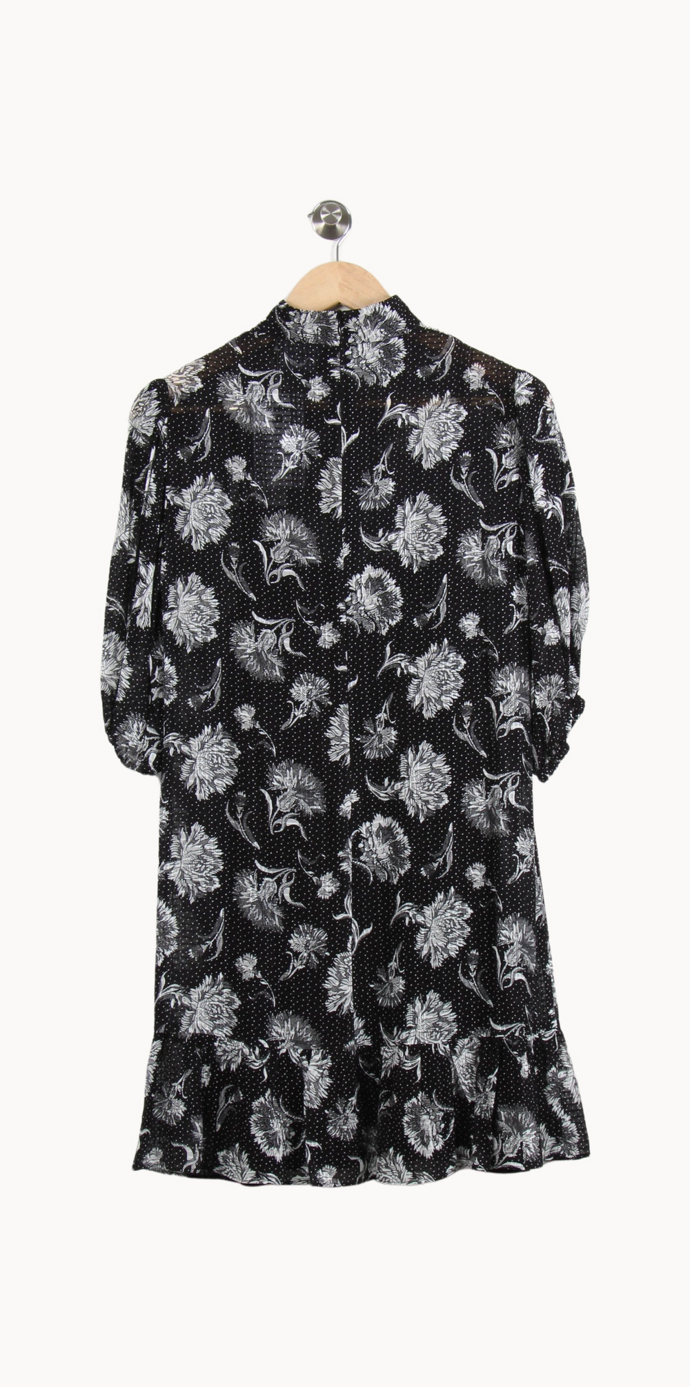 Robe Fleurie Noire et Blanche - Taille S/36 de la marque The Kooples | PARAD65057 - Vendu par Paradigme - Image 4
