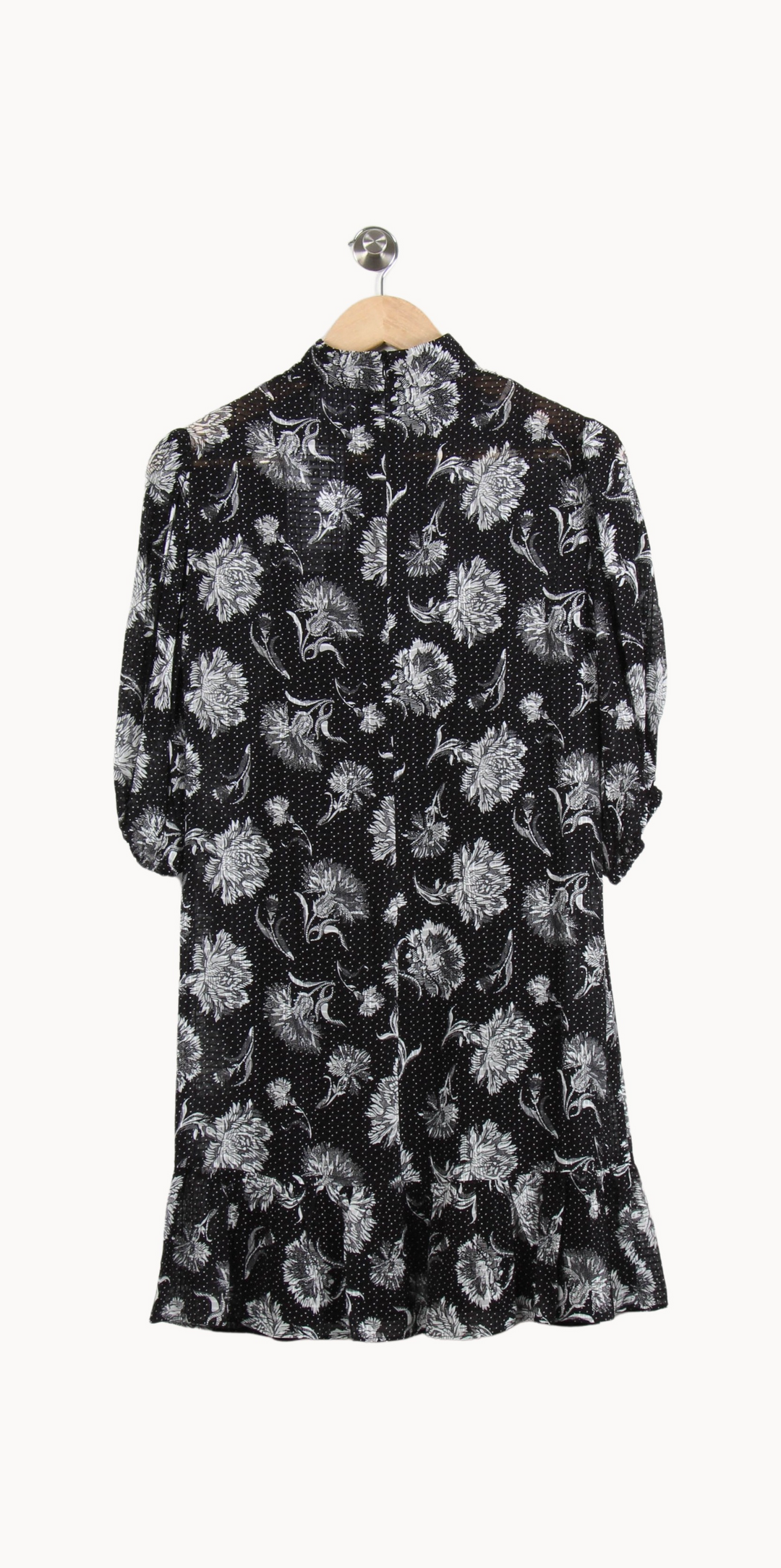 Robe Fleurie Noire et Blanche - Taille S/36 de la marque The Kooples | PARAD65057 - Vendu par Paradigme - Image 4