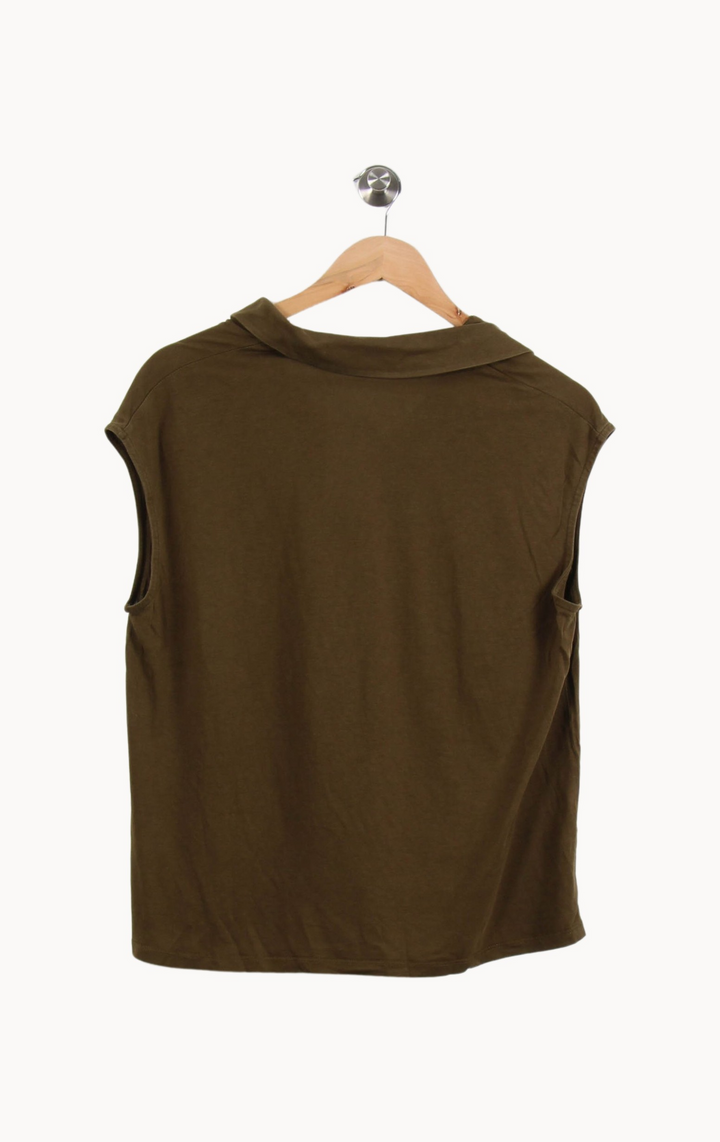 Chemise Sans Manches Verte - Taille XS/34 de la marque Caroll | PARAD69082 - Vendu par Paradigme - Image 4
