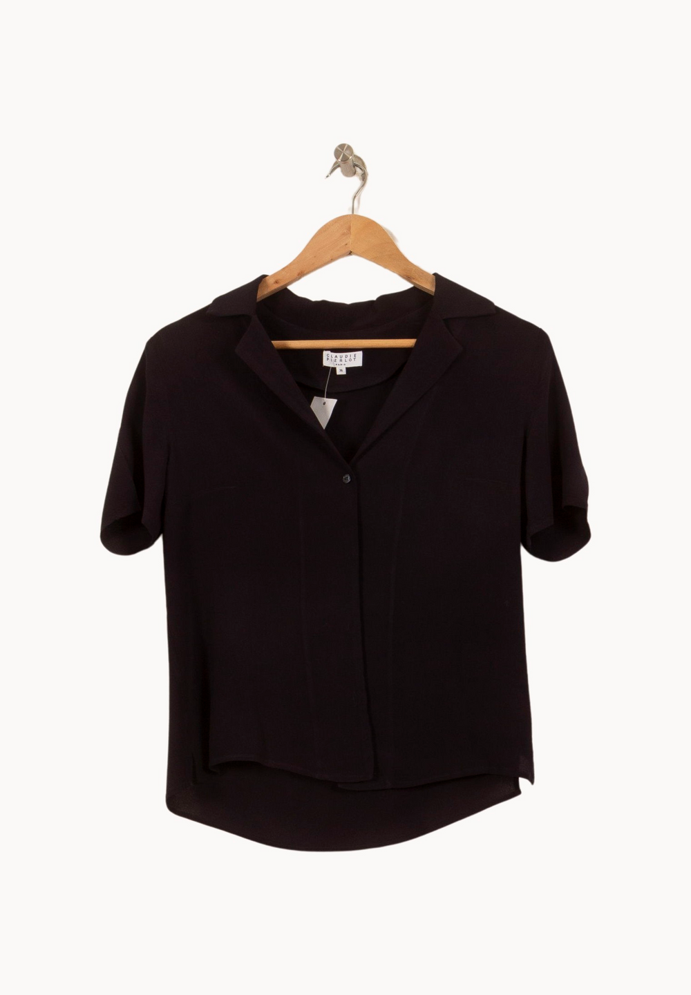 Chemise Noire - Taille S/36 de la marque Claudie Pierlot | PARAD29238 - Vendu par Paradigme - Image 2