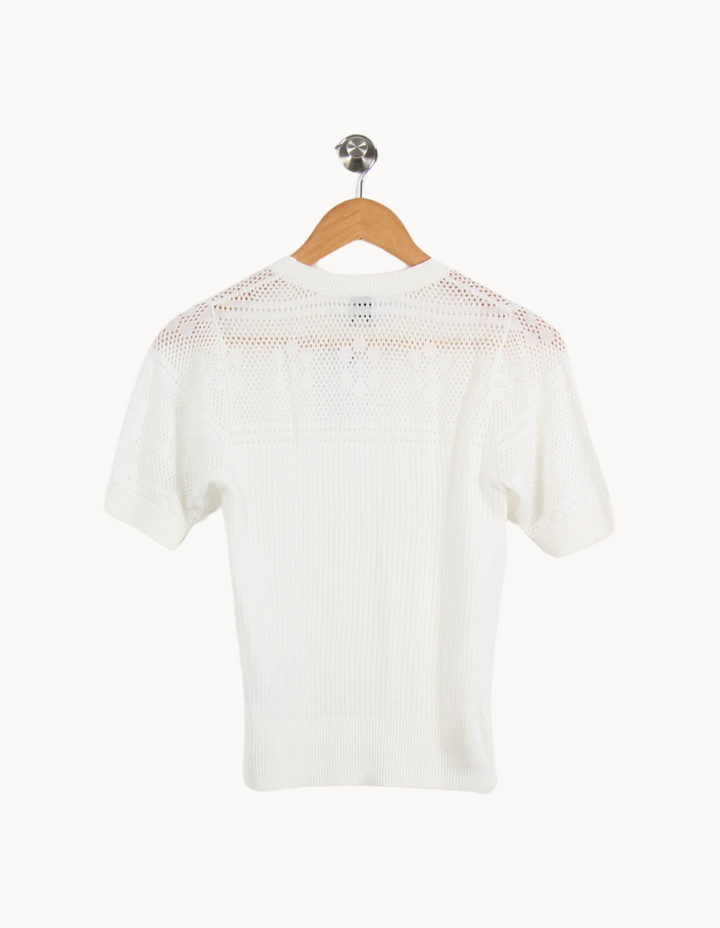 Pull Blanc - Taille XS/34 de la marque Petite Mendigote | PARAD63438 - Vendu par Paradigme - Image 4