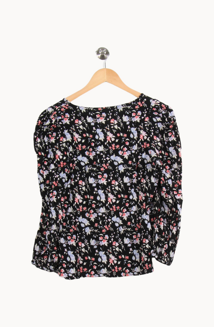 Blouse Noire et Fleurie - Taille L/40 de la marque Claudie Pierlot | PARAD55323 - Vendu par Paradigme - Image 4