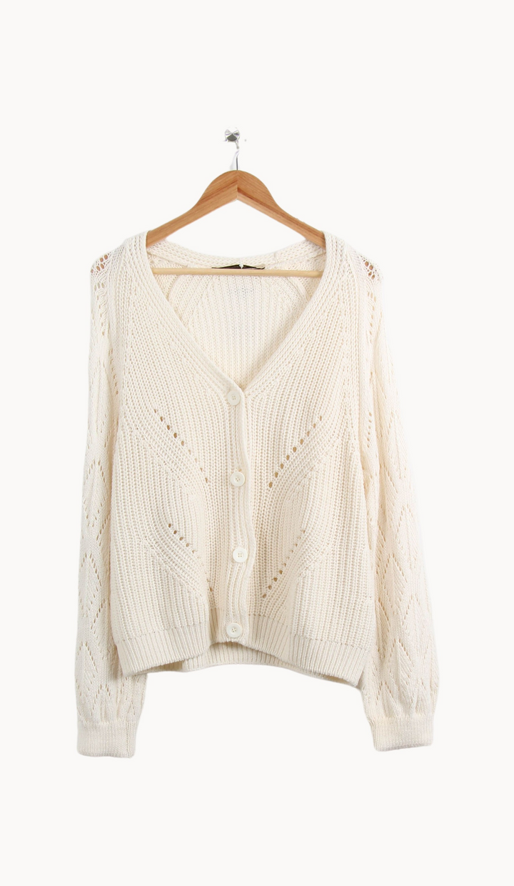 Cardigan Beige - Taille L/40 de la marque La Fée Maraboutée | PARAD65371 - Vendu par Paradigme - Image 2