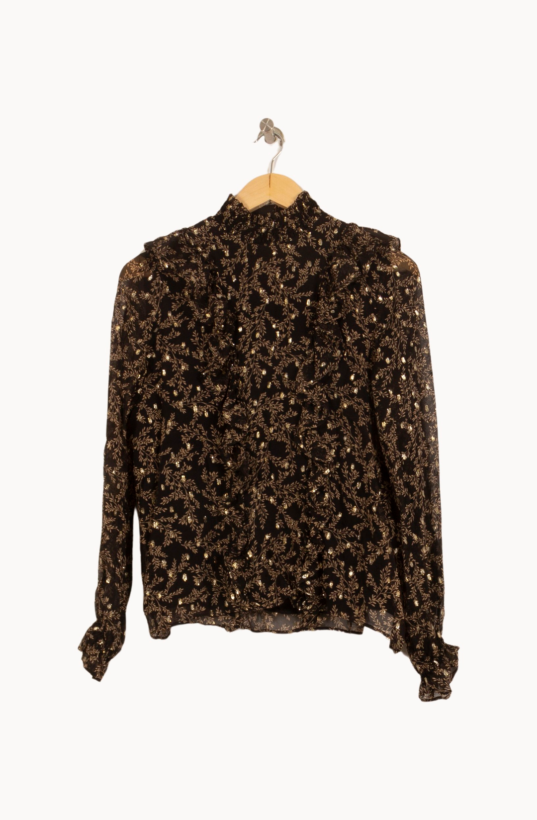 Blouse Noire et Dorée - Taille S/36 de la marque Sézane | PARAD50157 - Vendu par Paradigme - Image 2