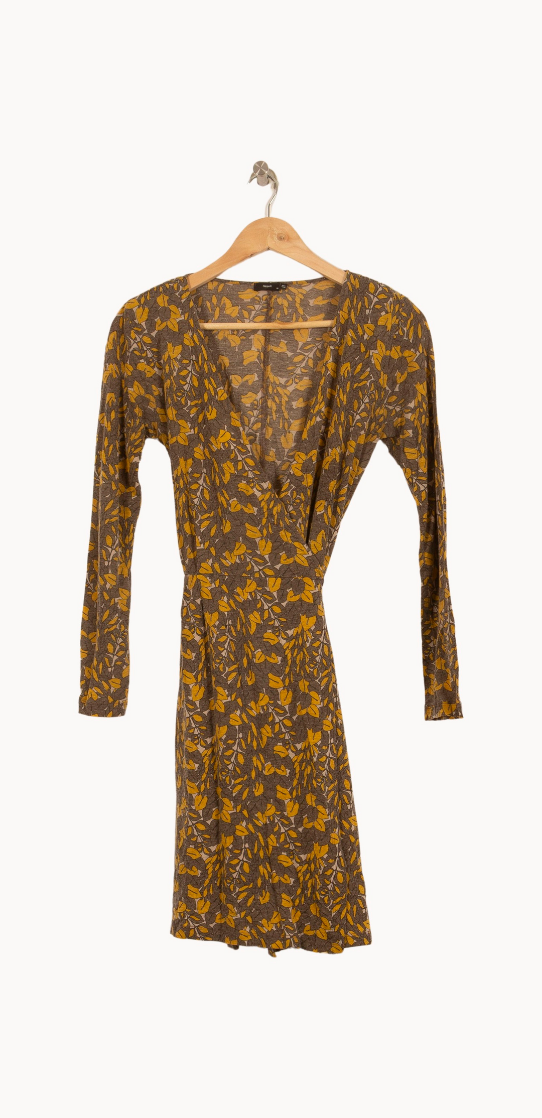 Robe Portefeuille Marron et Jaune - Taille XS/34 de la marque Filippa K | PARAD53927 - Vendu par Paradigme - Image 2