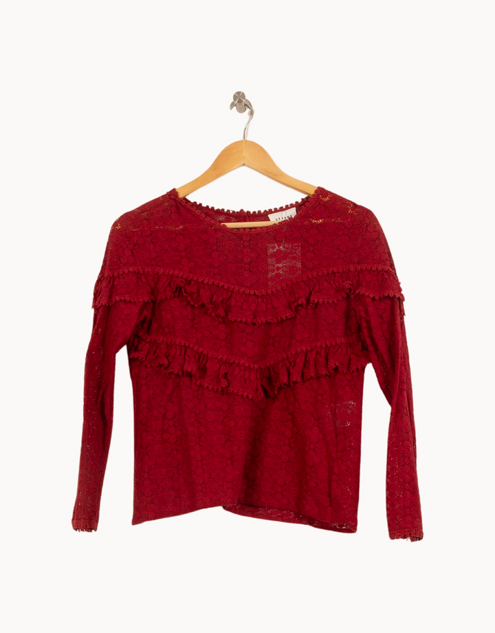 Blouse Bordeaux - Taille S/36 de la marque Sézane | PARAD64172 - Vendu par Paradigme - Image 2
