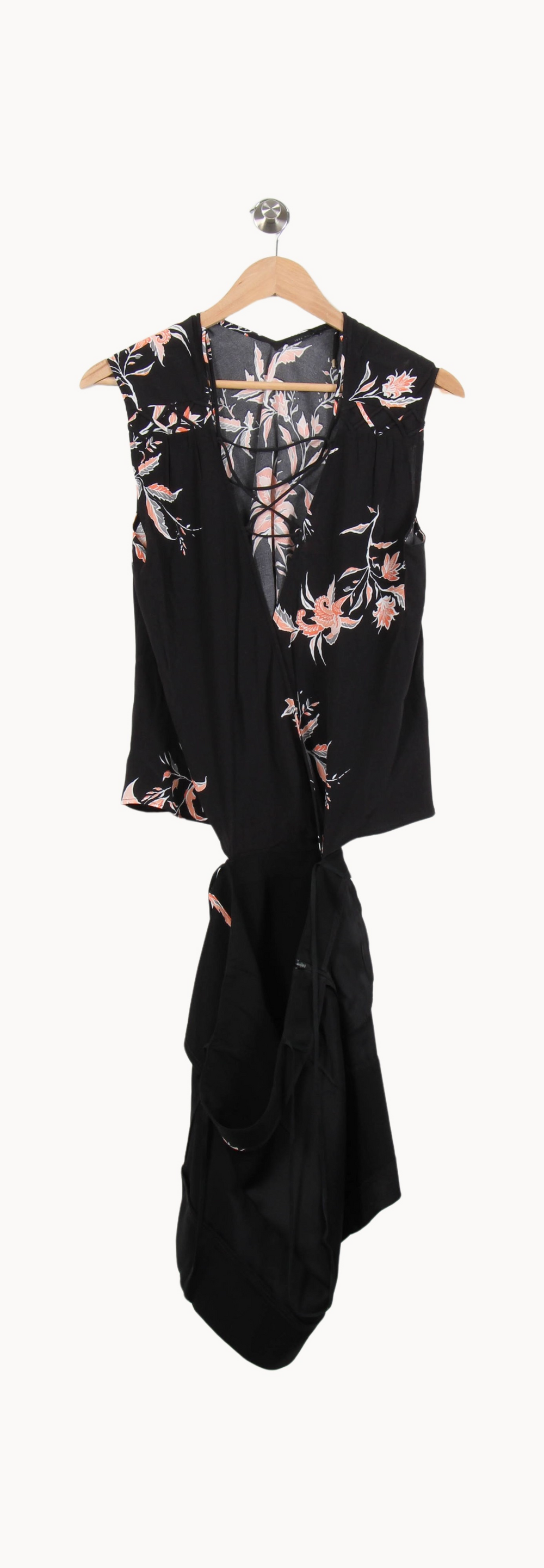 Robe Portefeuille Noire et Rose - Taille L/40 de la marque IKKS | PARAD67020 - Vendu par Paradigme - Image 2