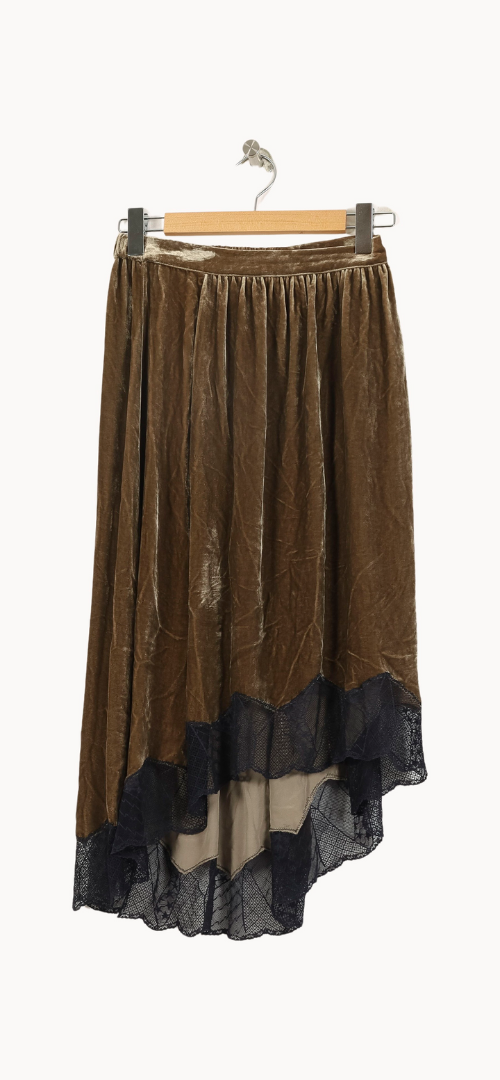Jupe Asymétrique Marron et Noir - Taille XS/34 de la marque Zadig&Voltaire | PARAD35543 - Vendu par Paradigme - Image 4