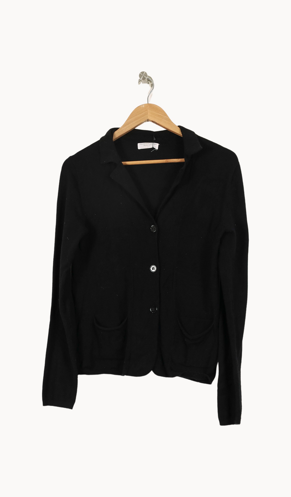 Cardigan Noir - Taille S/36 de la marque Majestic Filatures | PARAD67792 - Vendu par Paradigme - Image 2