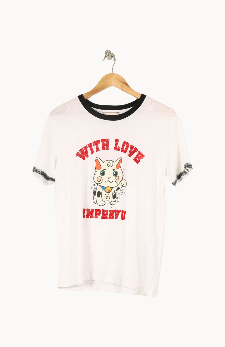 Tee-shirt Blanc et Noir - Taille XS/34 de la marque Imprevu | PARAD67511 - Vendu par Paradigme - Image 2