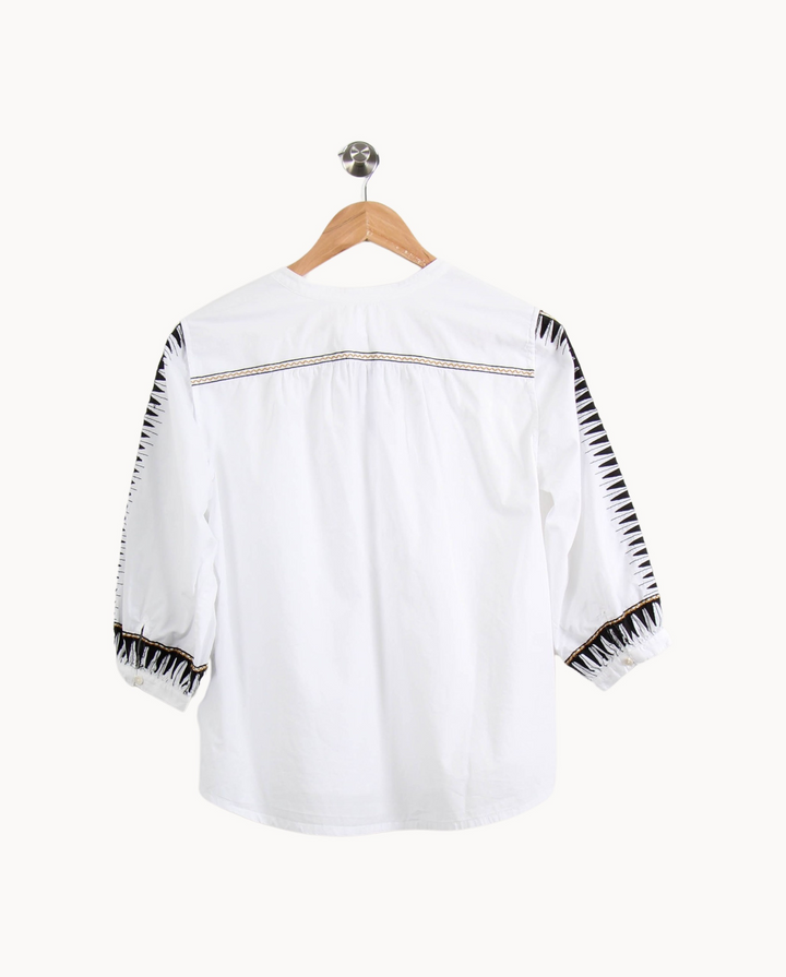 Blouse Blanche et Noire - Taille S/36 de la marque ba&sh | PARAD64918 - Vendu par Paradigme - Image 4