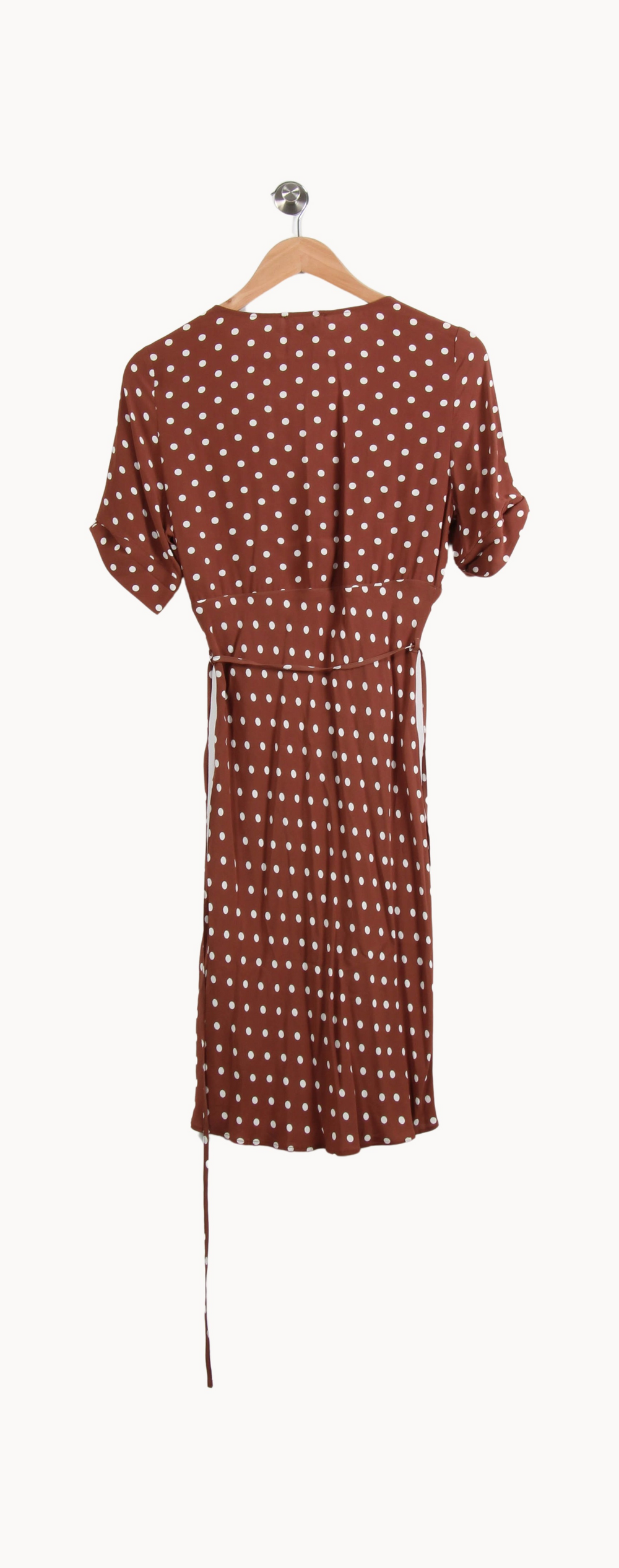 Robe Portefeuille Marron et Blanche - Taille M/38 de la marque Rouje | PARAD65000 - Vendu par Paradigme - Image 4