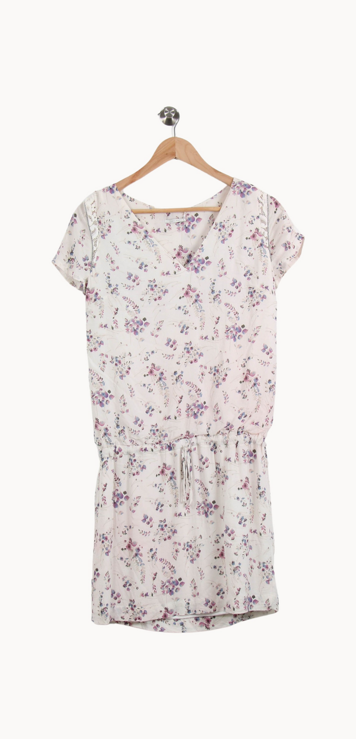 Robe Fleurie Blanche et Violette - Taille S/36 de la marque IKKS | PARAD66919 - Vendu par Paradigme - Image 2