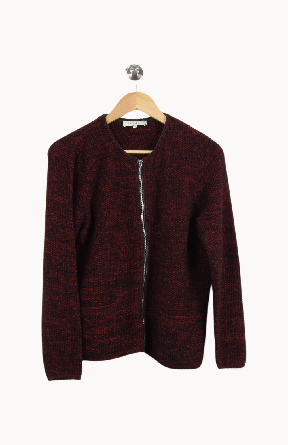 Gilet Bordeaux et Noir - Taille M/38 de la marque Sandro | PARAD51974 - Vendu par Paradigme - Image 2