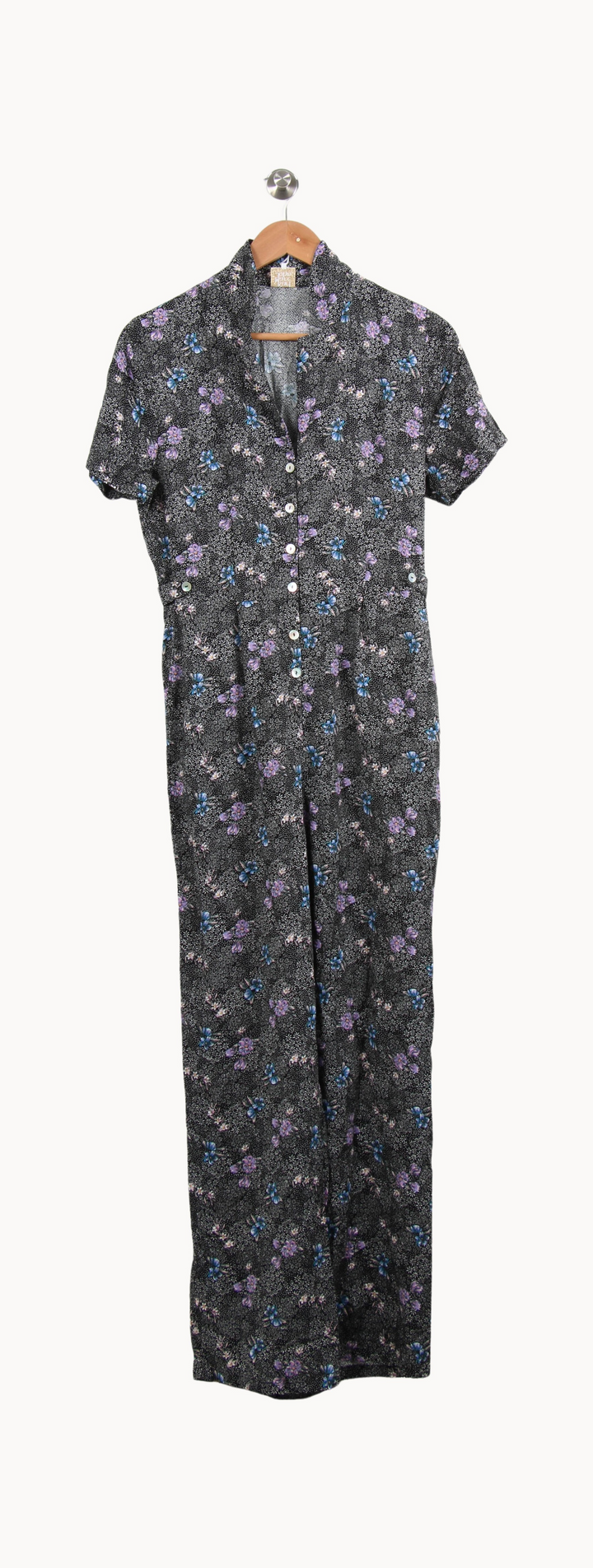 Combinaison Noire à Fleurs Violettes et Bleues - Taille S/36 de la marque Karl Marc John | PARAD53044 - Vendu par Paradigme - Image 2