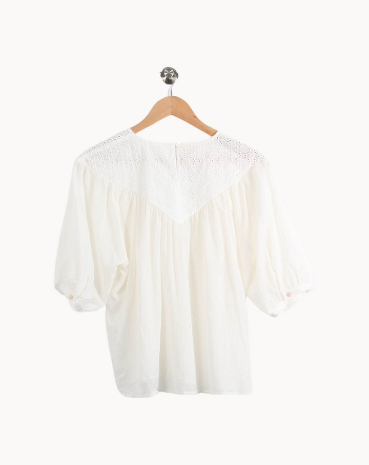 Blouse Brodée Blanche - Taille S/36 de la marque Ekyog | PARAD66563 - Vendu par Paradigme - Image 4