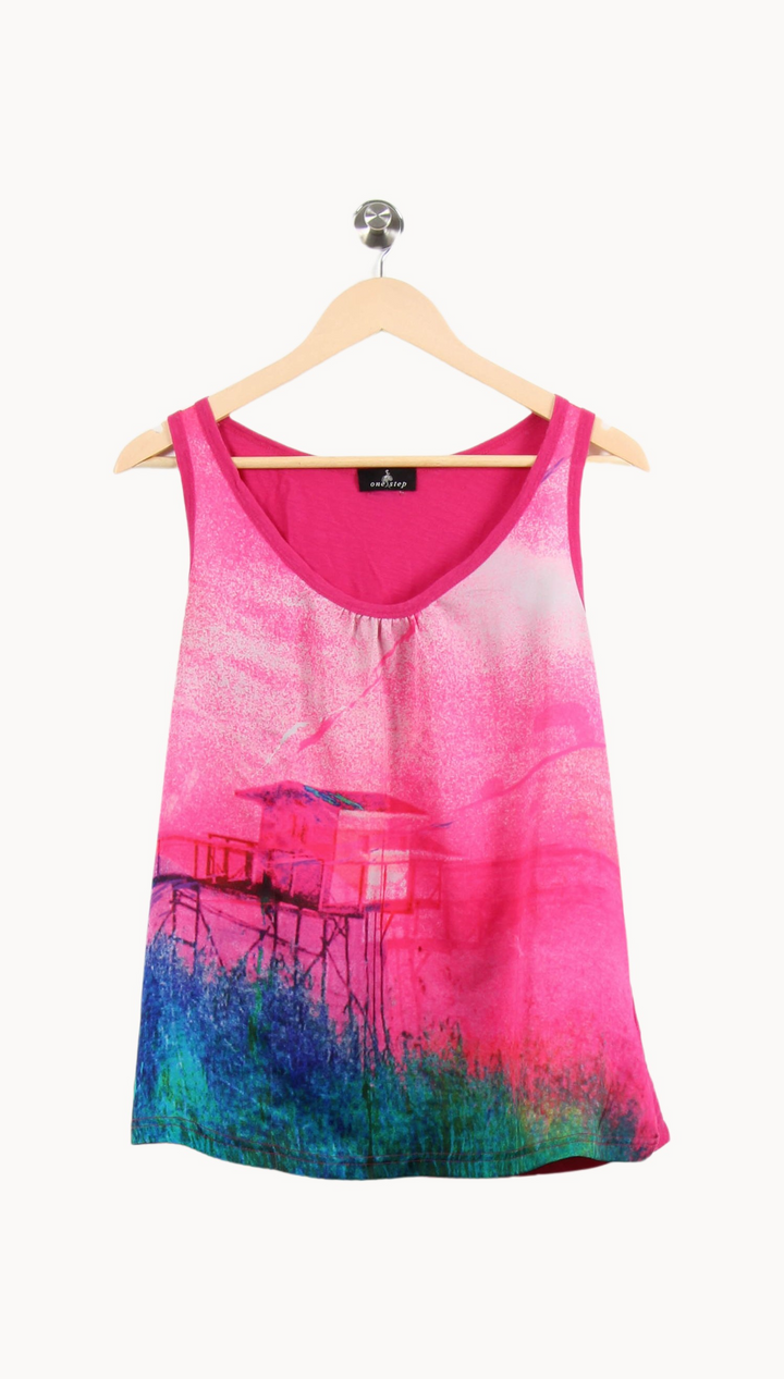 Débardeur Rose et Bleu - Taille L/40 de la marque One Step | PARAD64328 - Vendu par Paradigme - Image 2
