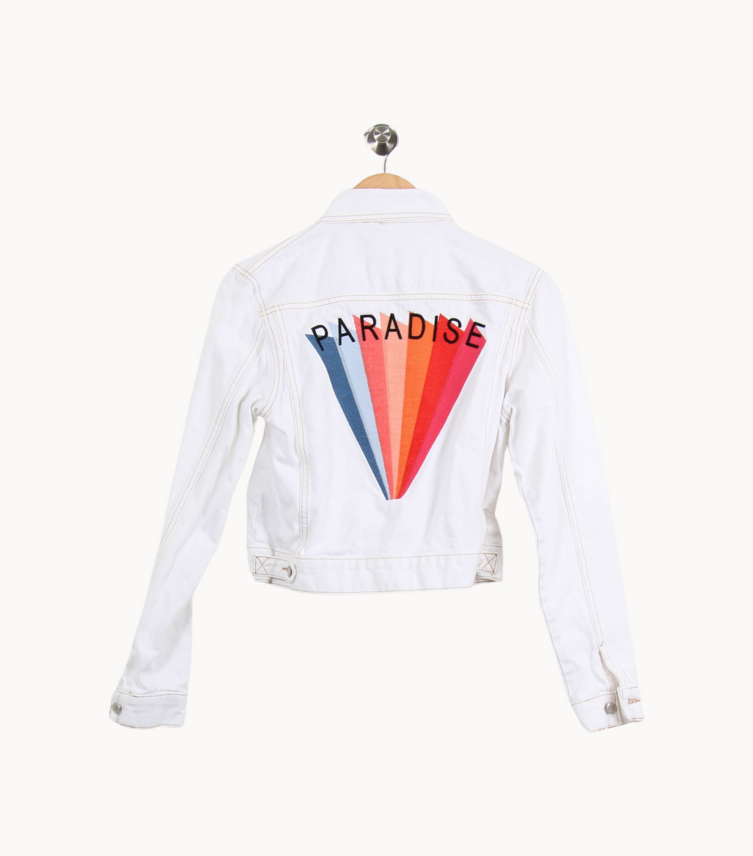 Veste En Jean Blanche - Taille M/38 de la marque Maje | PARAD36283 - Vendu par Paradigme - Image 4
