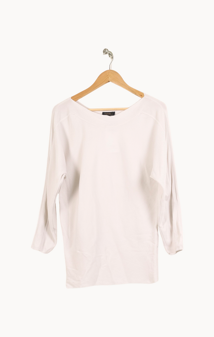 Pull Blanc - Taille XS/34 de la marque Caroll | PARAD35495 - Vendu par Paradigme - Image 2
