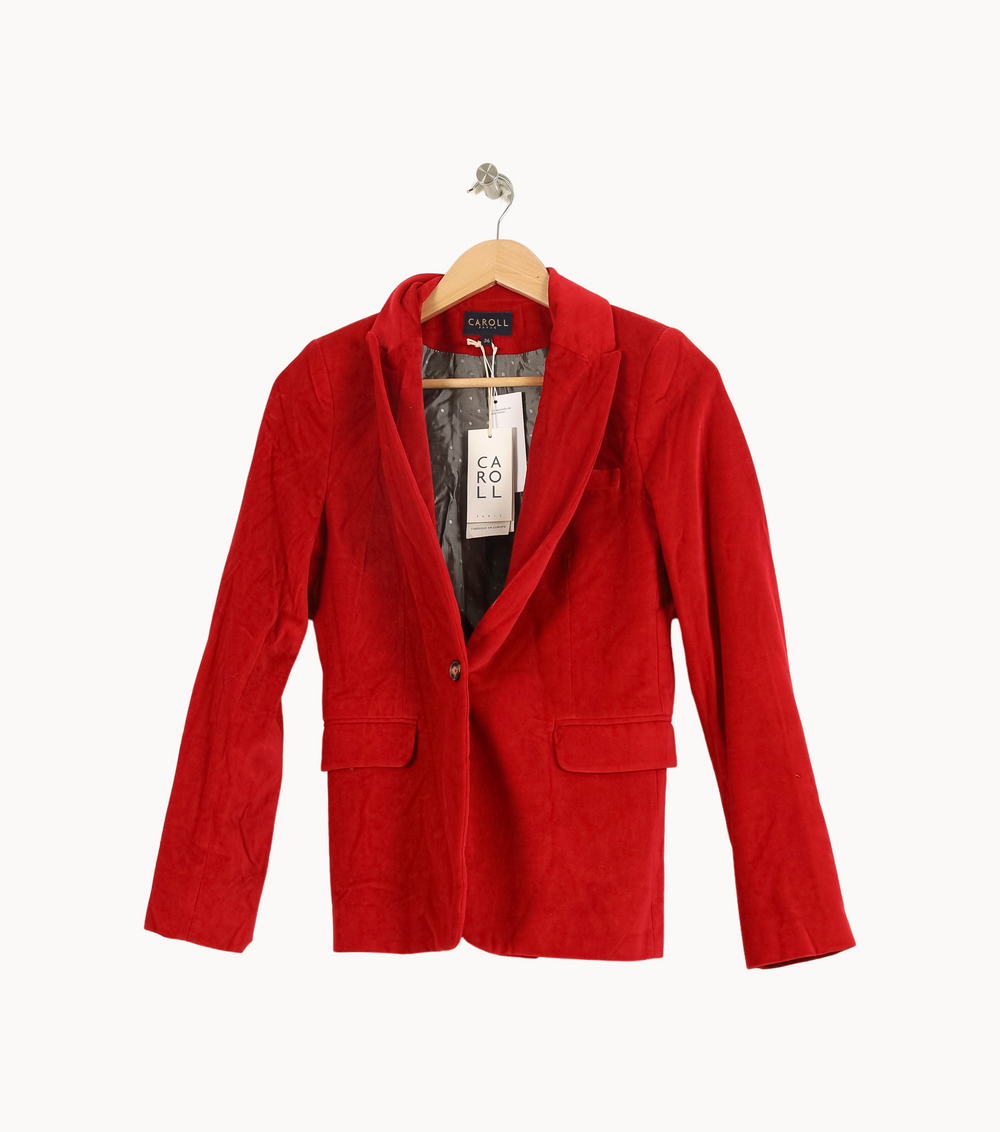 Blazer Rouge - Taille S/36 de la marque Caroll | PARAD67405 - Vendu par Paradigme - Image 2