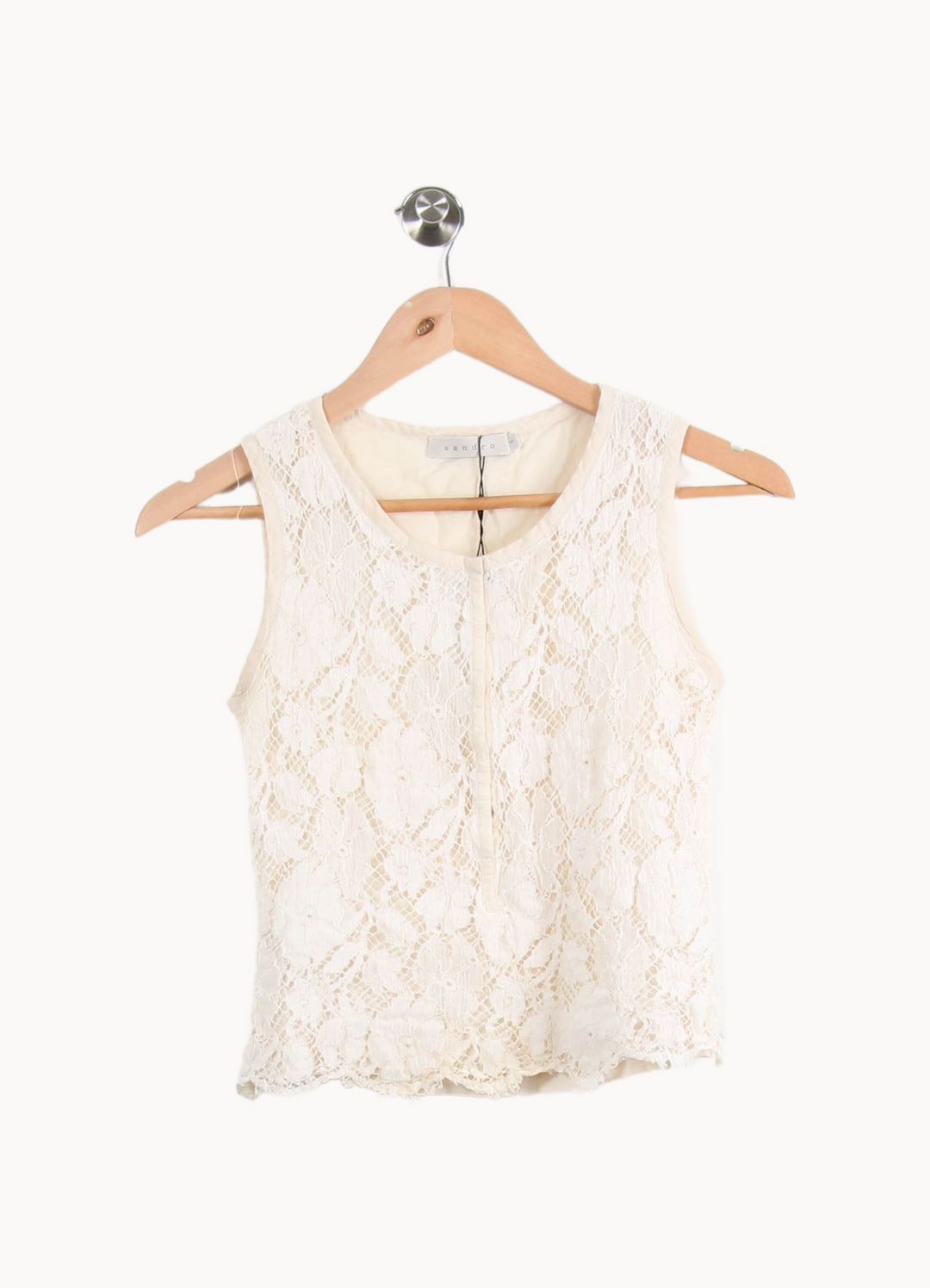 Top Sans Manches Beige - Taille S/36 de la marque Sandro | PARAD44850 - Vendu par Paradigme - Image 2