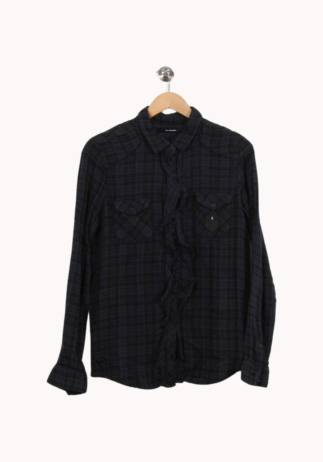 Chemise À Carreaux Bleue - Taille L/40 de la marque The Kooples | PARAD51883 - Vendu par Paradigme - Image 2