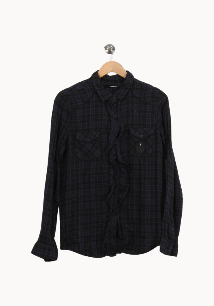 Chemise À Carreaux Bleue - Taille L/40 de la marque The Kooples | PARAD51883 - Vendu par Paradigme - Image 2