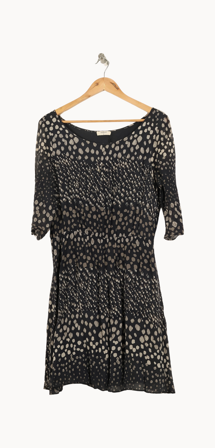 Robe Midi Noire et Beige - Taille L/40 de la marque ba&sh | PARAD52212 - Vendu par Paradigme - Image 2