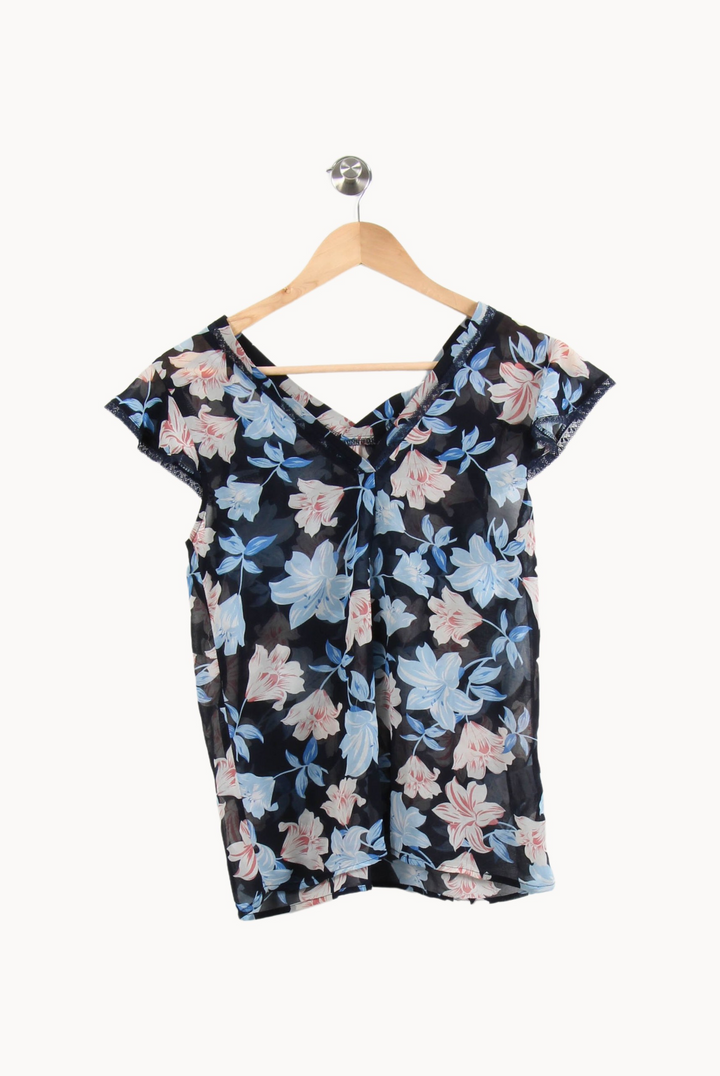 Blouse Fleurie Bleue et Blanche - Taille S/36 de la marque Grace & Mila | PARAD64925 - Vendu par Paradigme - Image 2