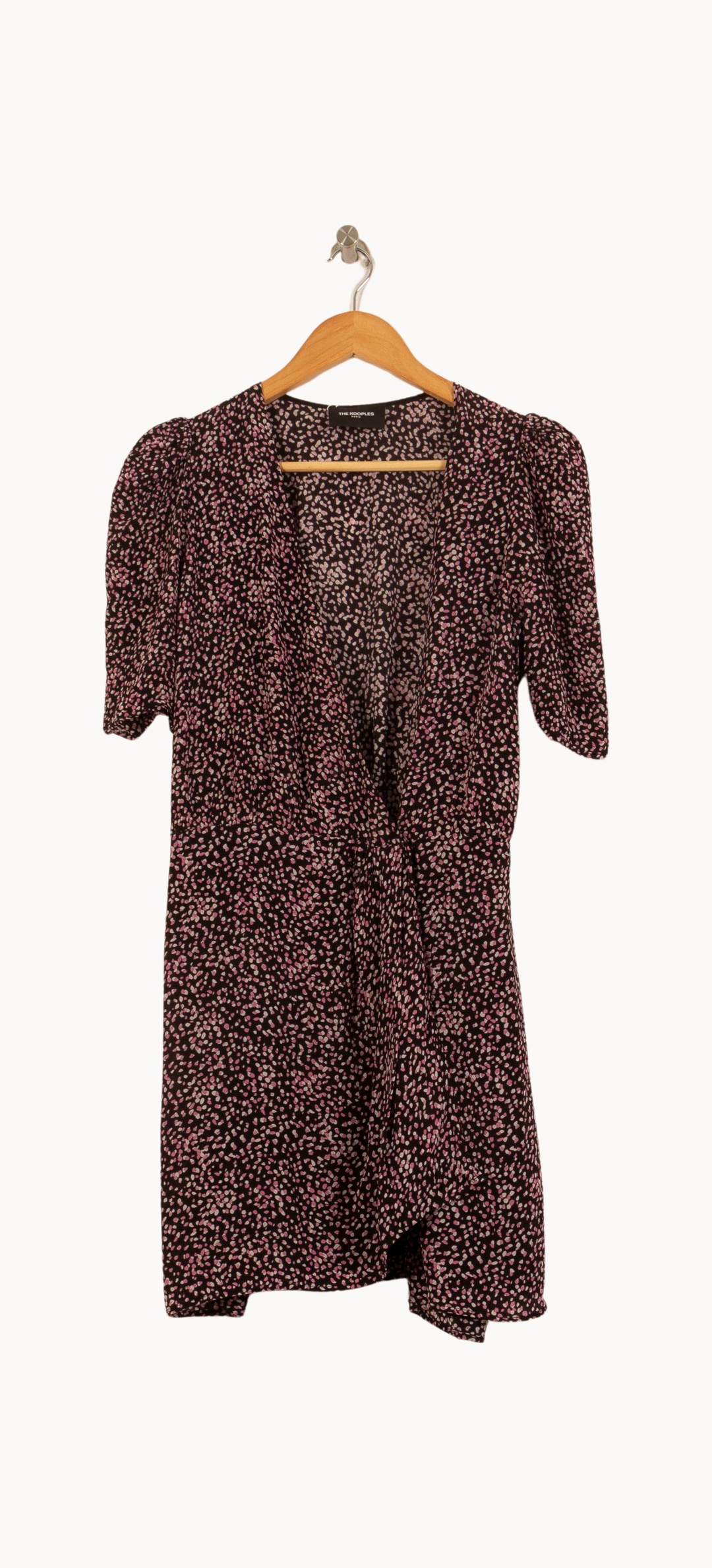 Robe portefeuille noire et rose - Taille XS/34 de la marque The Kooples | PARAD63615 - Vendu par Paradigme - Image 2