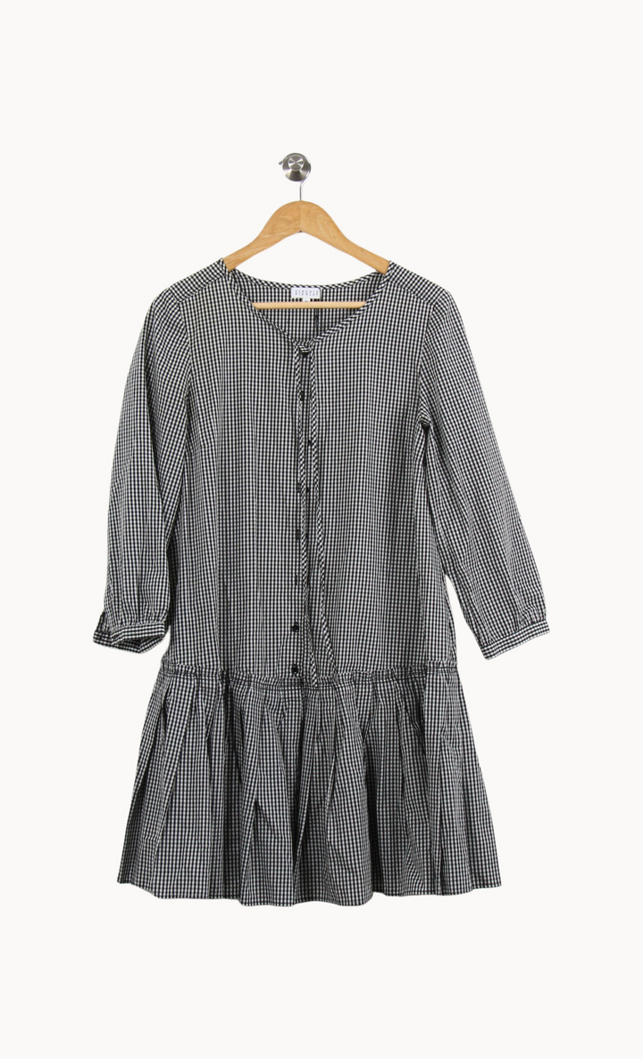Robe Chemise Noire et Blanche - Taille L/40 de la marque Claudie Pierlot | PARAD52038 - Vendu par Paradigme - Image 2