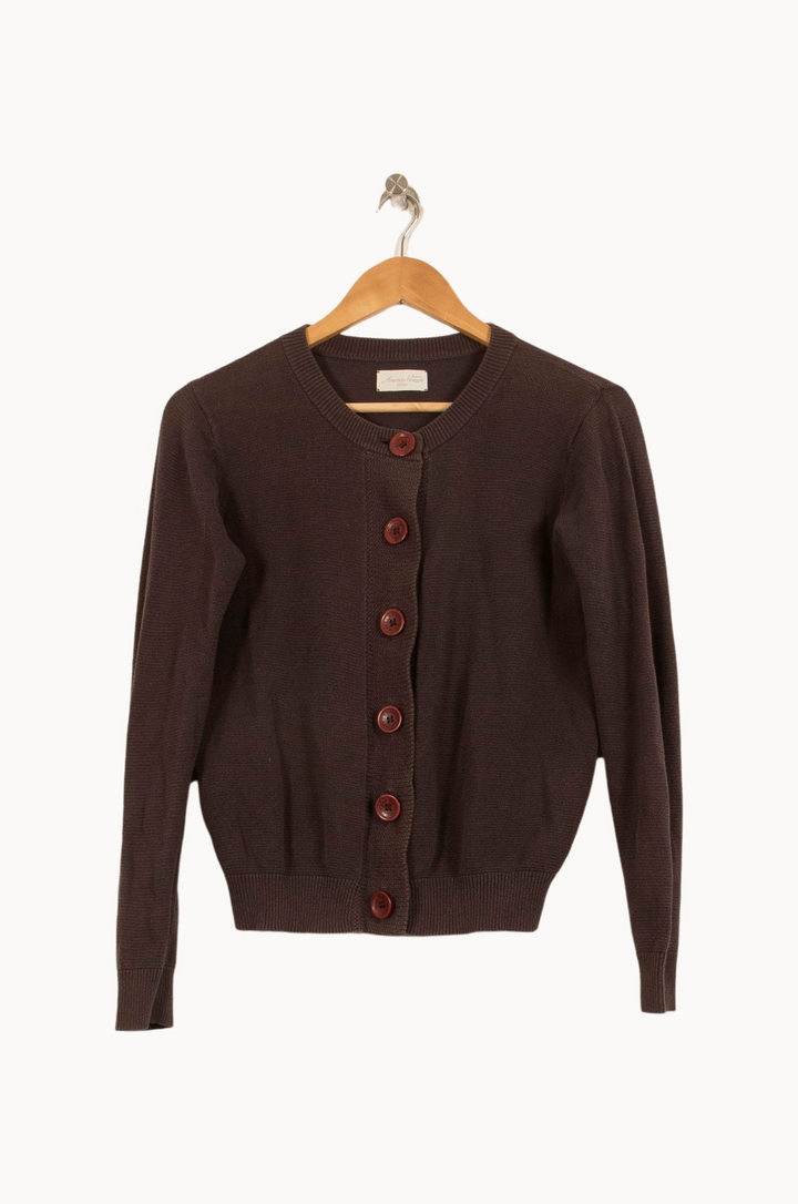 Cardigan Marron - Taille S/36 de la marque American Vintage | PARAD39707 - Vendu par Paradigme - Image 2
