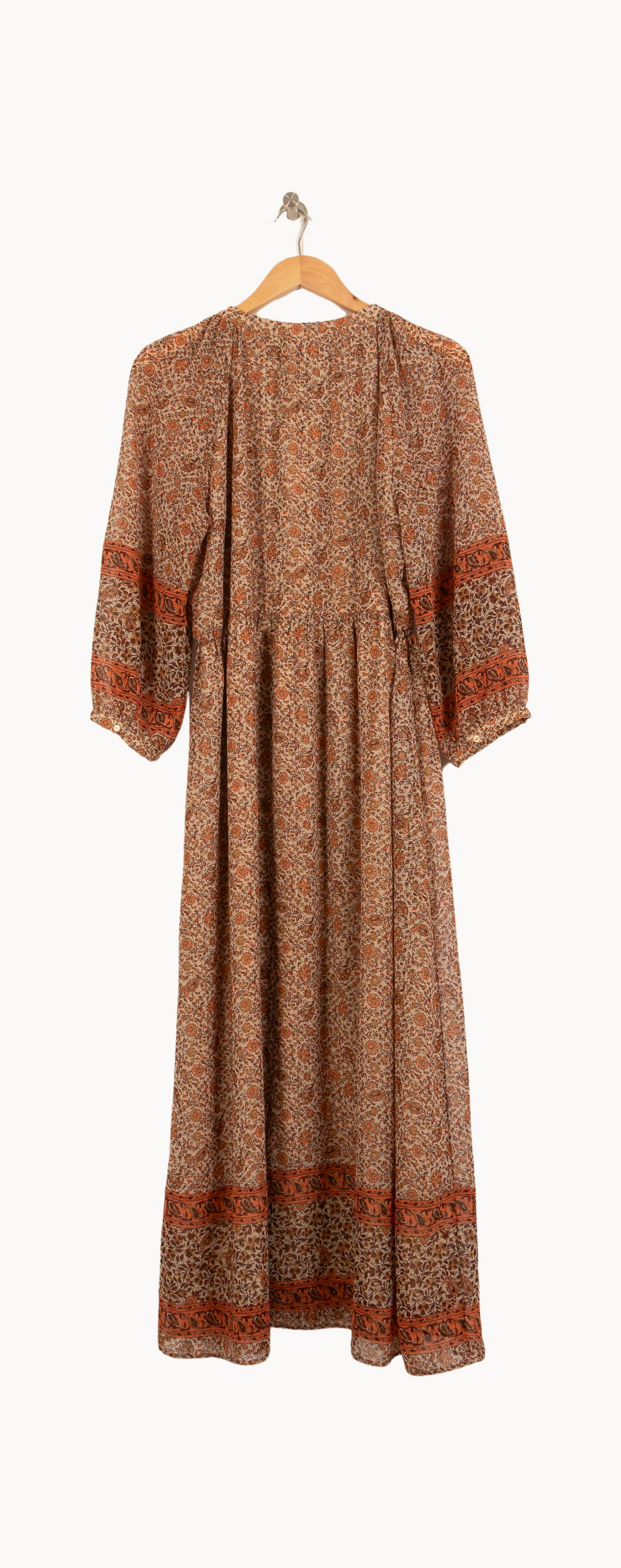Robe Longue Marron et Orange - Taille XL/42 de la marque Maison 123 | PARAD45938 - Vendu par Paradigme - Image 4