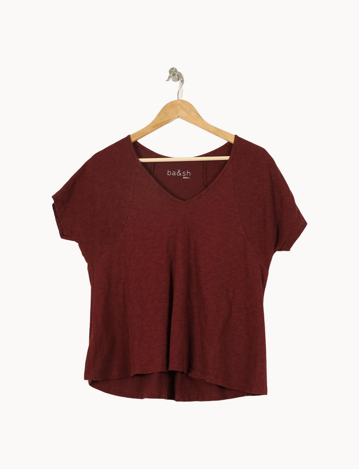 Tshirt Bordeaux - Taille XS/34 de la marque ba&sh | PARAD67851 - Vendu par Paradigme - Image 2