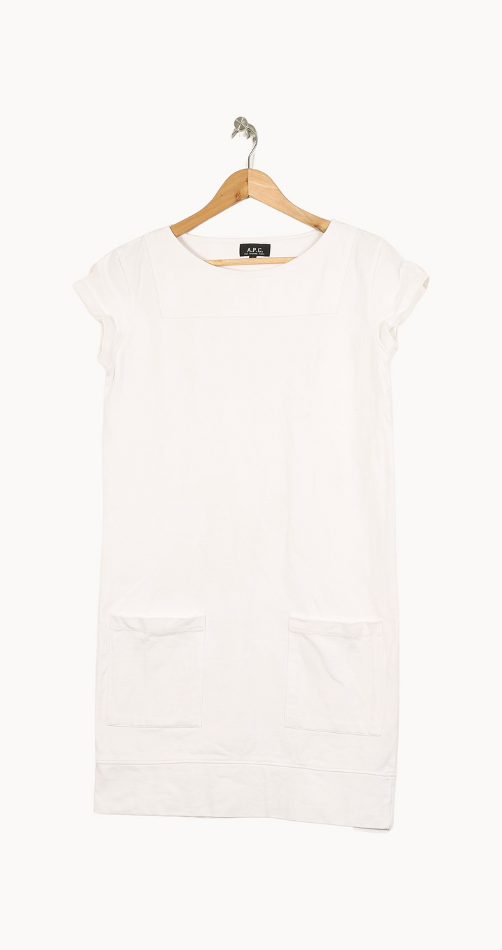 Robe Droite Blanche - Taille S/36 de la marque A.P.C. | PARAD53970 - Vendu par Paradigme - Image 2