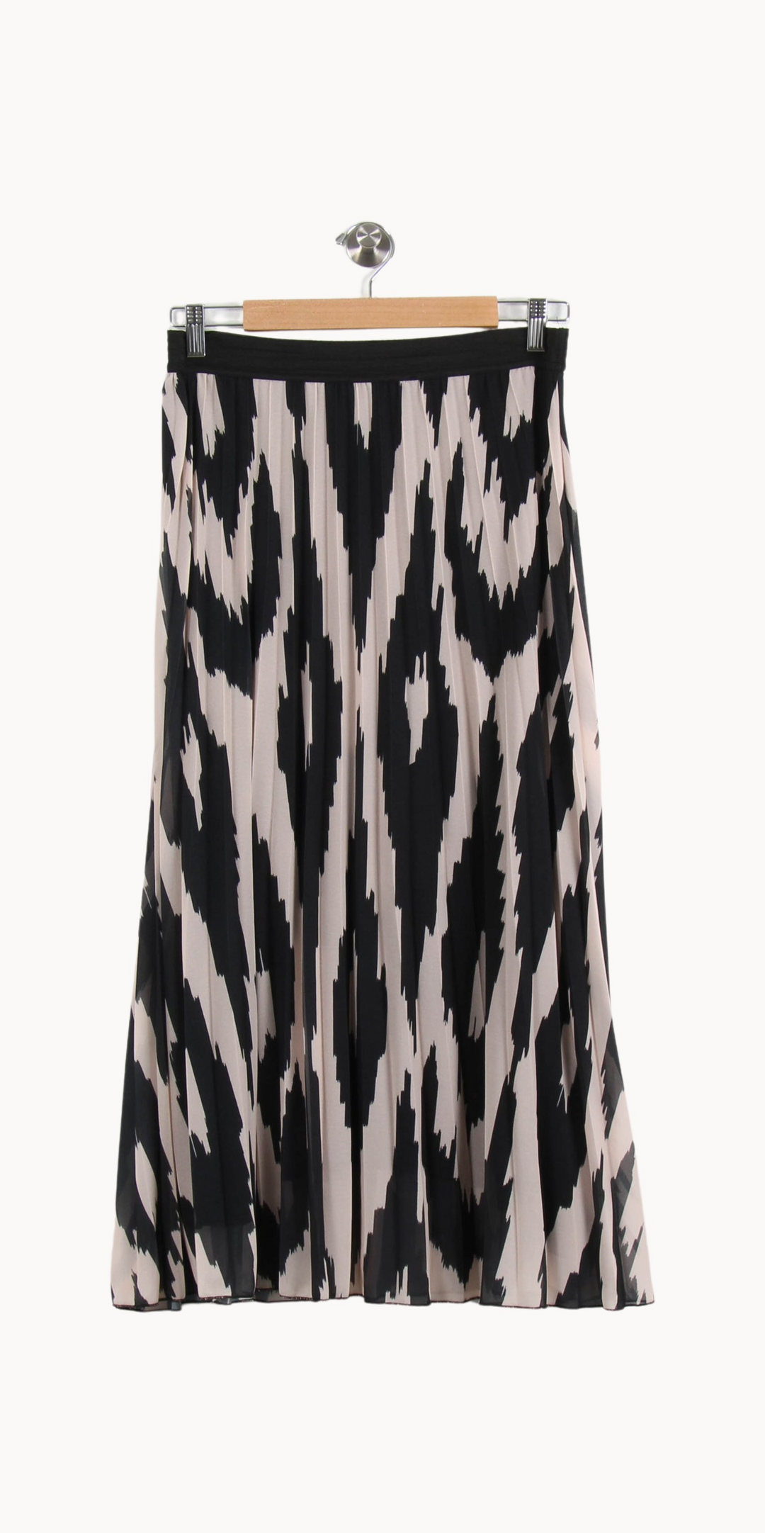 Jupe Plissée Noire et Beige - Taille L/40 de la marque La Fée Maraboutée | PARAD67171 - Vendu par Paradigme - Image 2