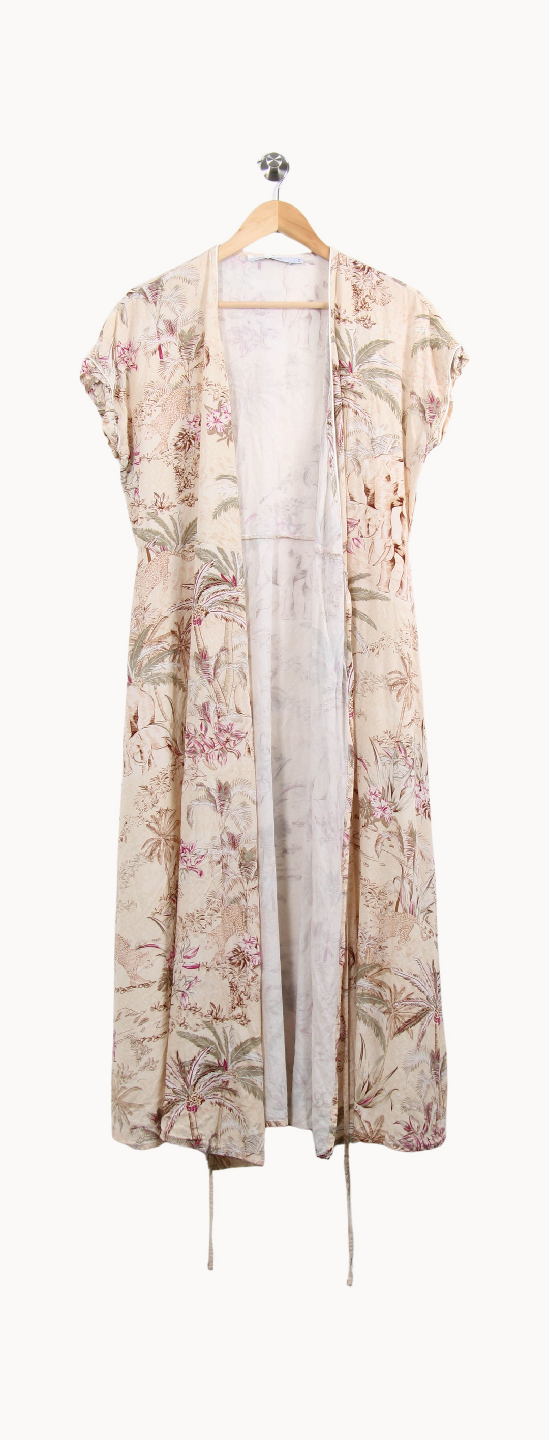 Robe Longue Beige et Rose - Taille L/40 de la marque La Fée Maraboutée | PARAD62724 - Vendu par Paradigme - Image 2