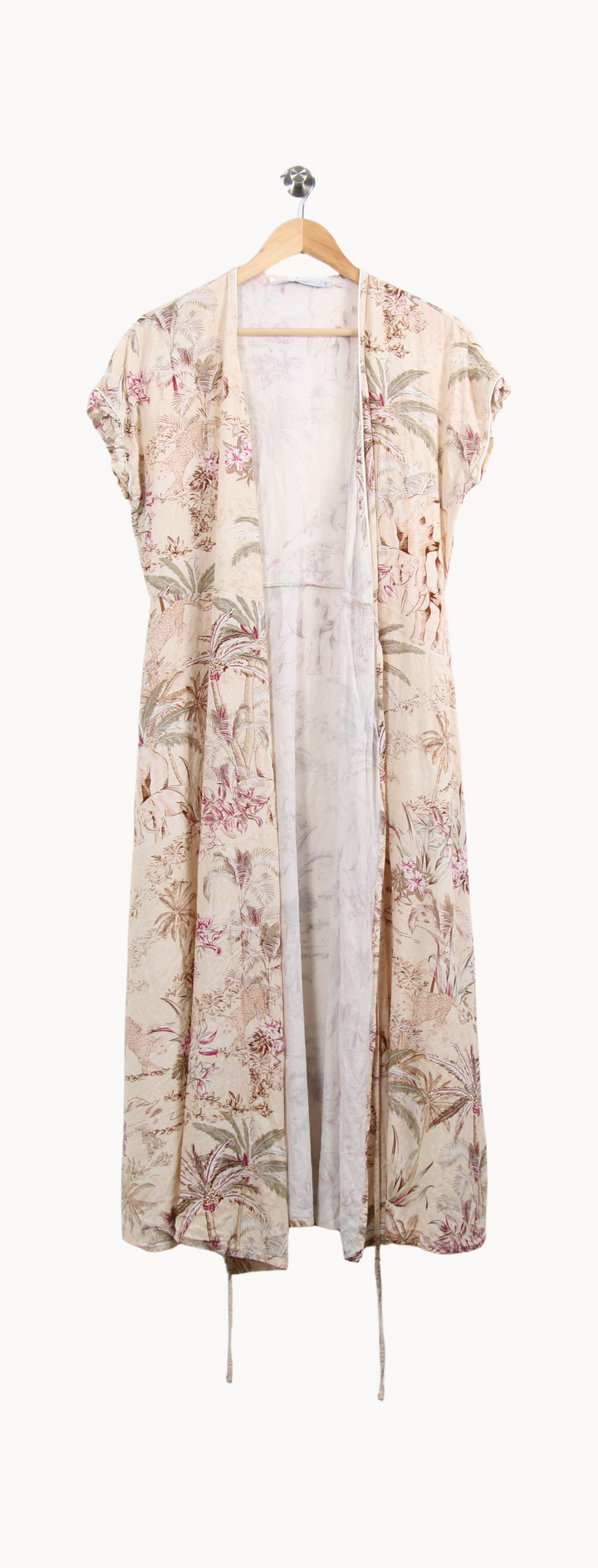 Robe Longue Beige et Rose - Taille L/40 de la marque La Fée Maraboutée | PARAD62724 - Vendu par Paradigme - Image 2