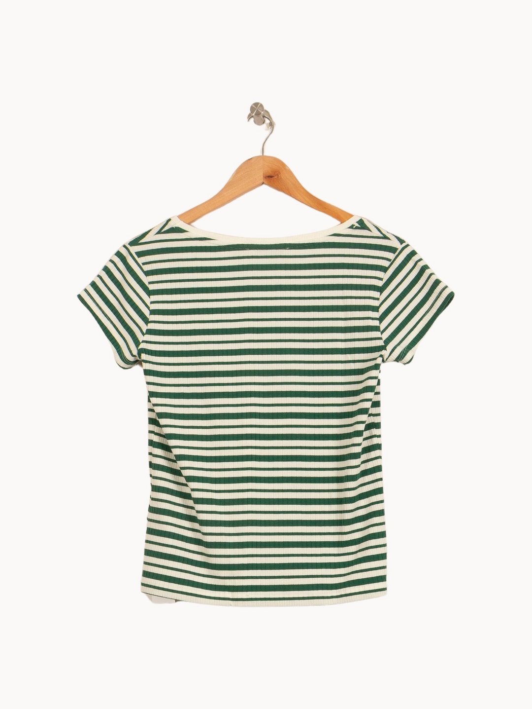Tee-shirt Rayé Vert et Blanc - Taille XS/34 de la marque La Fée Maraboutée | PARAD53967 - Vendu par Paradigme - Image 4