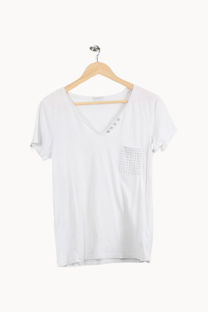 Tee-shirt Blanc - Taille M/38 de la marque IKKS | PARAD52873 - Vendu par Paradigme - Image 2