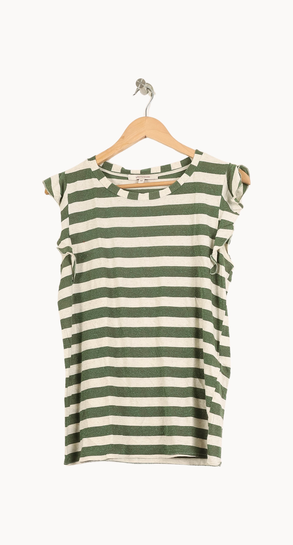 Tee-shirt Vert et Blanc - Taille M/38 de la marque La Fée Maraboutée | PARAD50769 - Vendu par Paradigme - Image 2