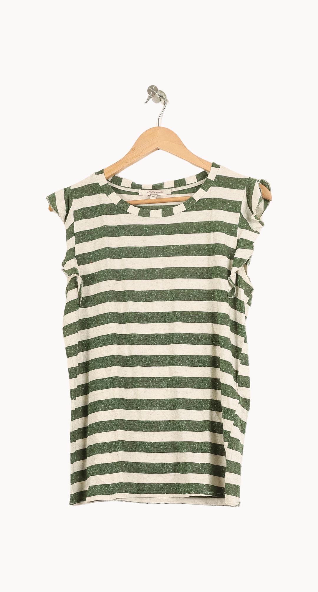 Tee-shirt Vert et Blanc - Taille M/38 de la marque La Fée Maraboutée | PARAD50769 - Vendu par Paradigme - Image 2