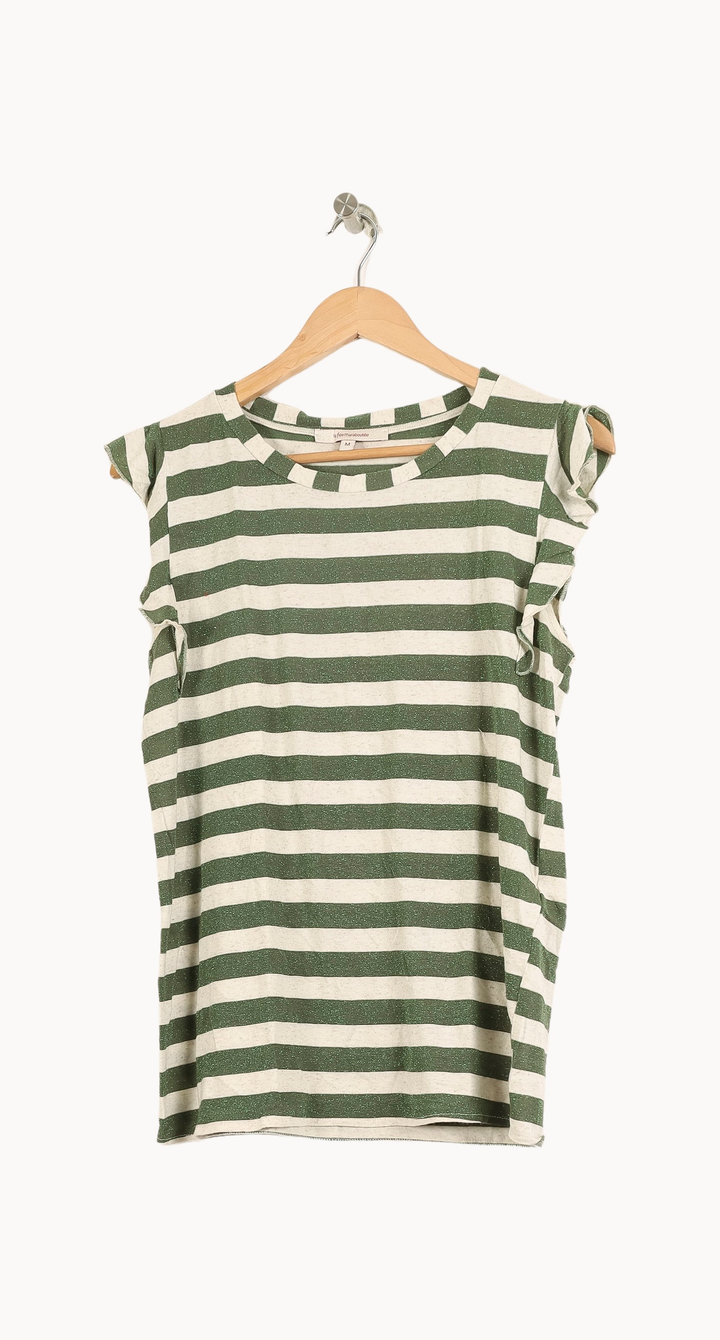 Tee-shirt Vert et Blanc - Taille M/38 de la marque La Fée Maraboutée | PARAD50769 - Vendu par Paradigme - Image 2