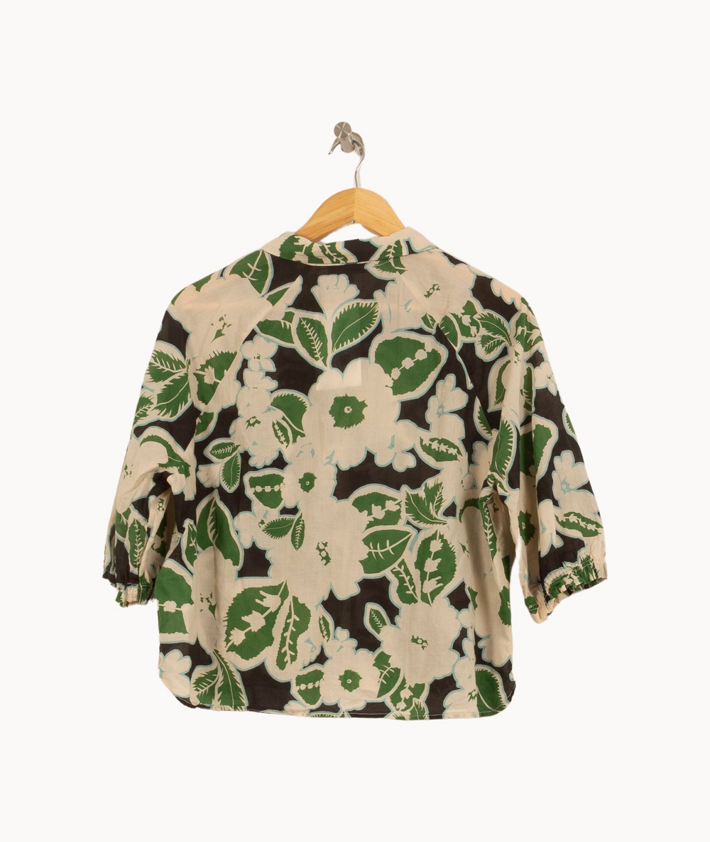 Blouse Verte et Blanche - Taille M/38 de la marque Caroll | PARAD63915 - Vendu par Paradigme - Image 4