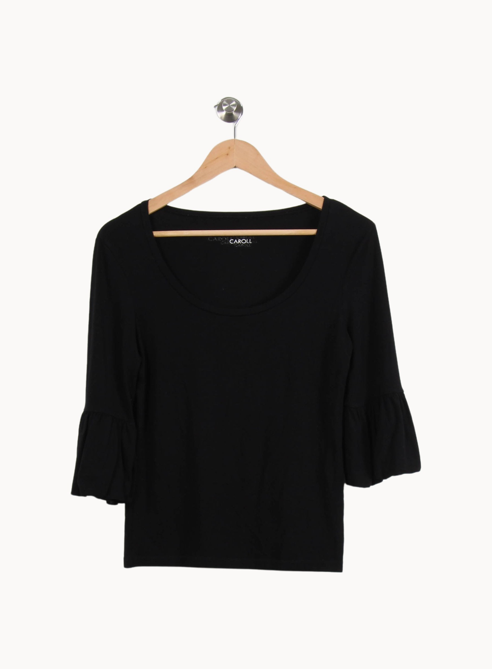 T-shirt noir - Taille L/40 de la marque Caroll | GLLM0028 - Vendu par Paradigme - Image 2