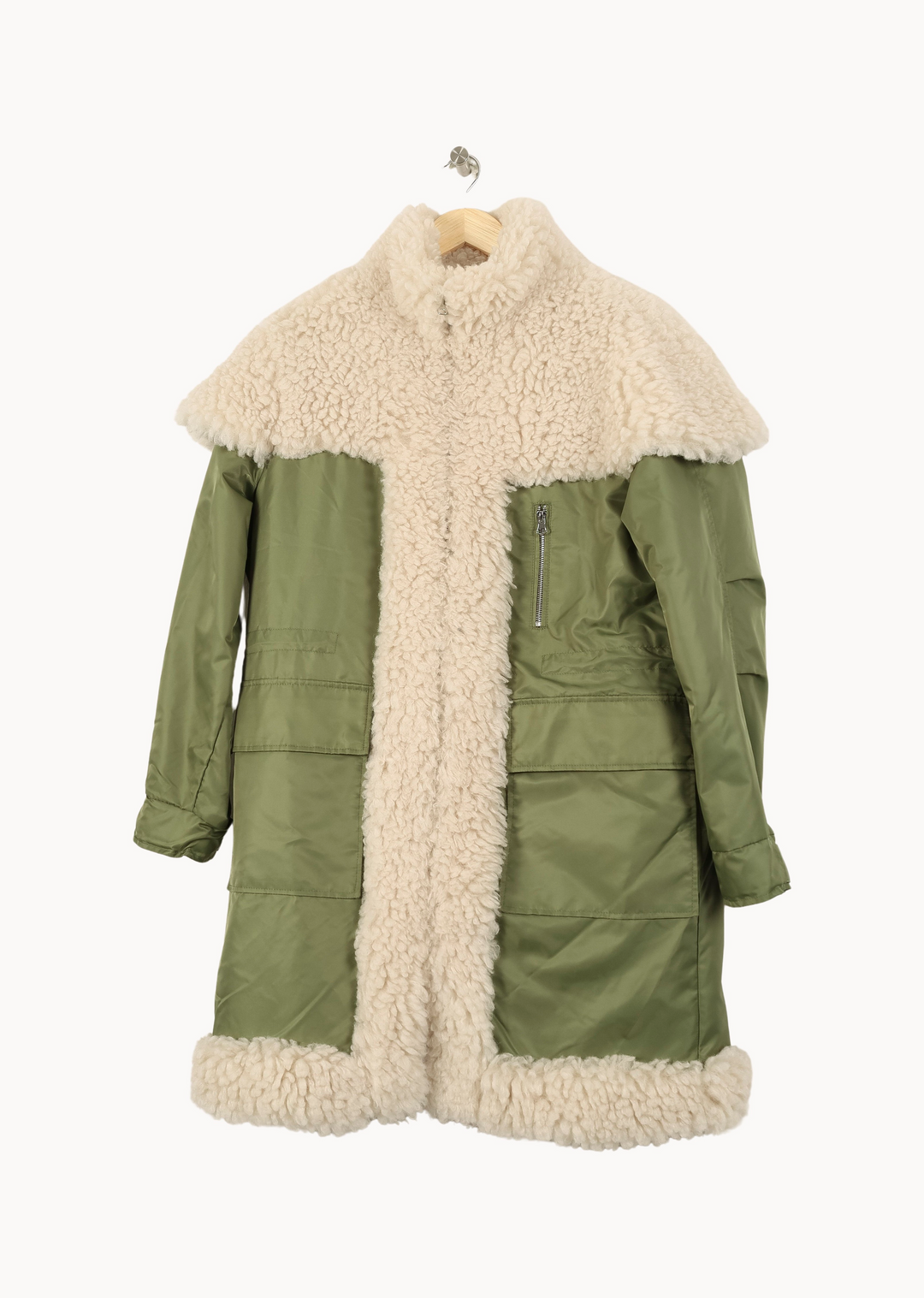 Manteau Vert et Beige - Taille S/36 de la marque Bérénice | PARAD67573 - Vendu par Paradigme - Image 2