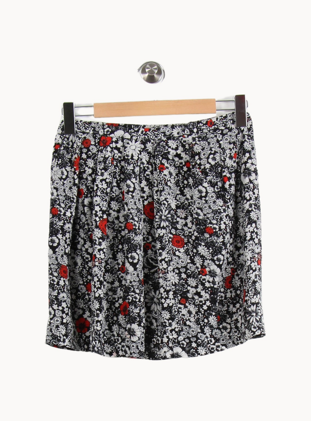 Jupe Plissée Noire et Blanche à Fleurs Rouges - Taille S/36 de la marque Zadig&Voltaire | PARAD65055 - Vendu par Paradigme - Image 2