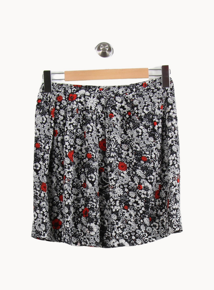 Jupe Plissée Noire et Blanche à Fleurs Rouges - Taille S/36 de la marque Zadig&Voltaire | PARAD65055 - Vendu par Paradigme - Image 2