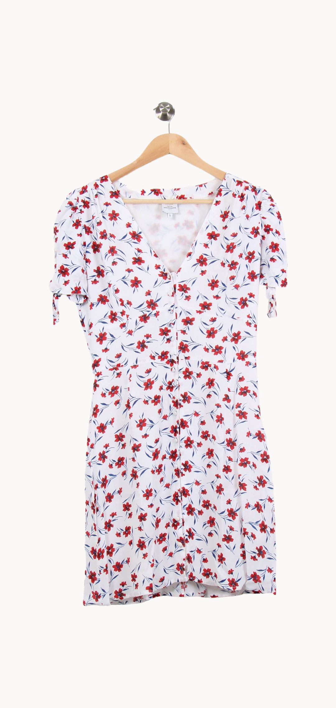 Robe Fleurie Blanche et Rouge - Taille S/36 de la marque Petite Mendigote | PARAD67019 - Vendu par Paradigme - Image 2
